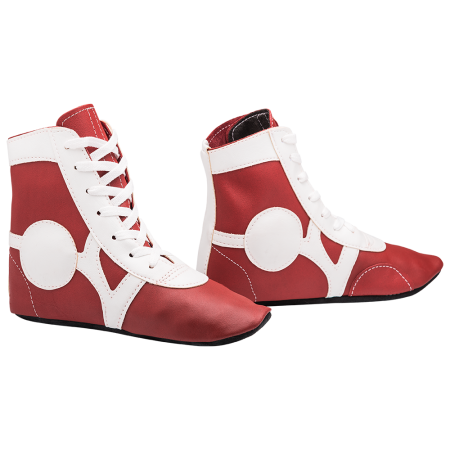 Купить Обувь для самбо SM-0102, кожа, красный Rusco в Карабулаке 