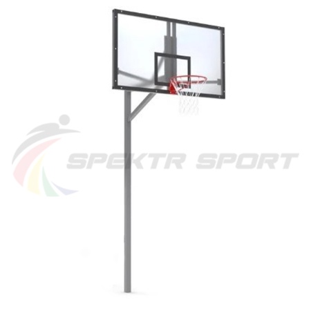Купить Стойка баскетбольная уличная упрощенная со щитом из оргстекла, кольцом и сеткой SP D 412 в Карабулаке 