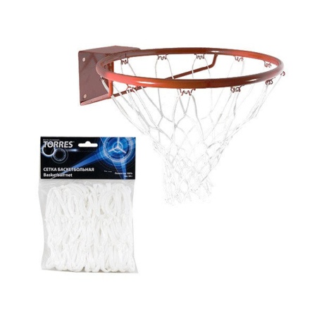 Купить Сетка баскетбольная Torres, нить 4 мм, белая в Карабулаке 