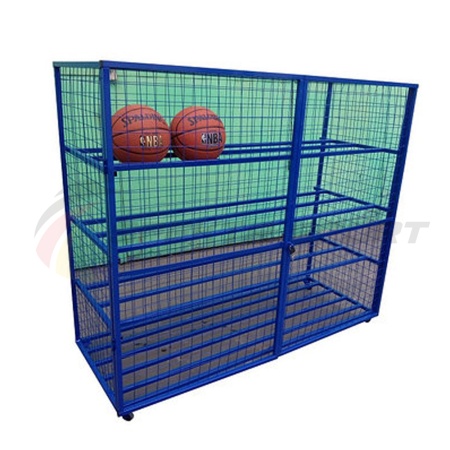 Купить Стеллаж для хранения мячей и инвентаря передвижной металлический (сетка) Разборный в Карабулаке 