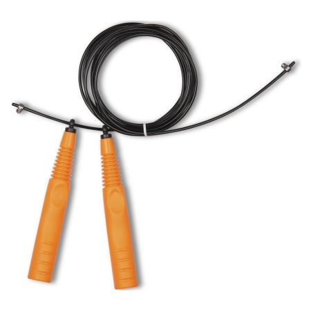 Купить Скакалка высокооборотная Кроссфит стальной шнур в оплетке 2.9 м чёрно-оранжевая в Карабулаке 
